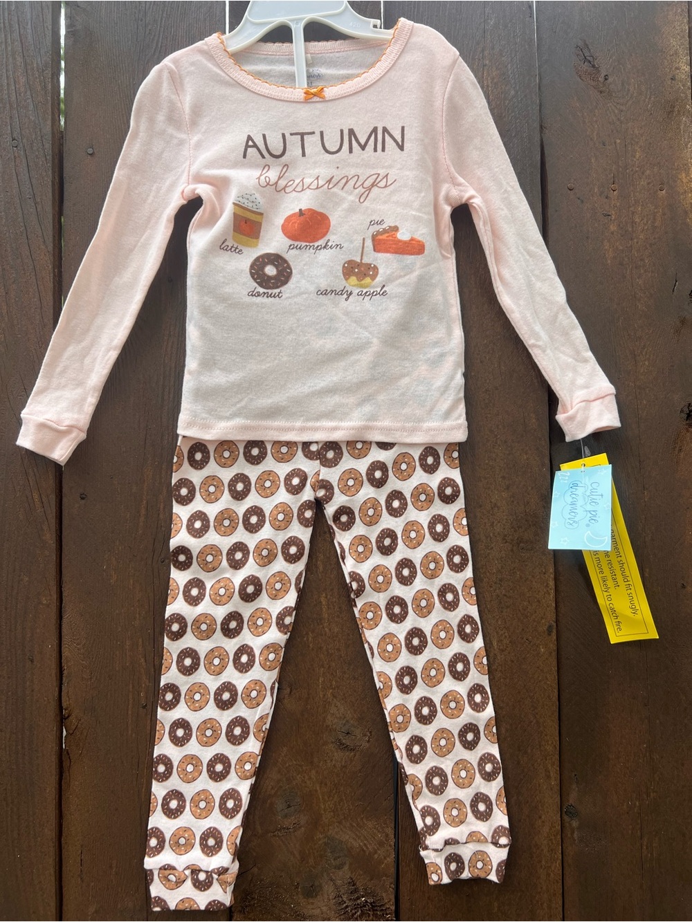 Girls Pink 'Autumn Blessings' Long Sleeve Pajama Set - Size 2T